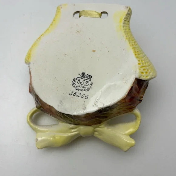 Vintage ESD Japan ceramic anthropomorphic cat wall pocket - Picture 4 of 8